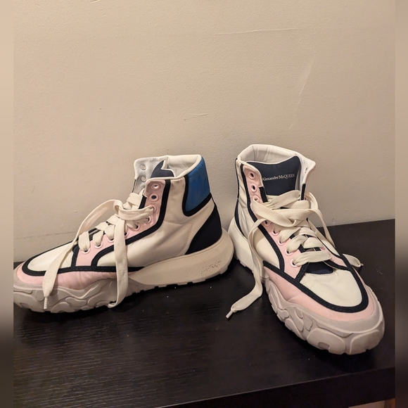 Alexander McQueen Men's Multicolored High-Top Court Trainer Size 41.5 EU 8.5 US - Picture 5 of 14